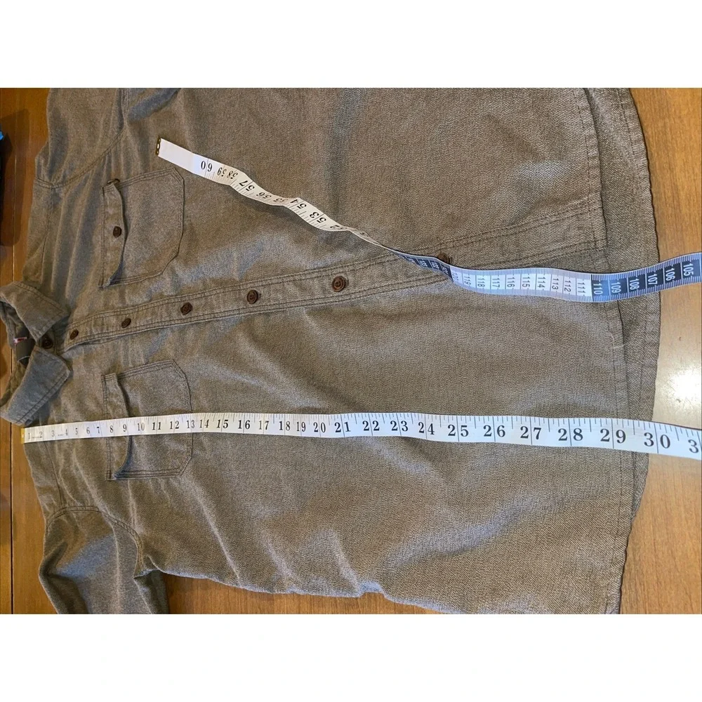Outdoor Research Shirt Men L Brown Elbow Patches‎ Pockets Long Sleeve Button Up